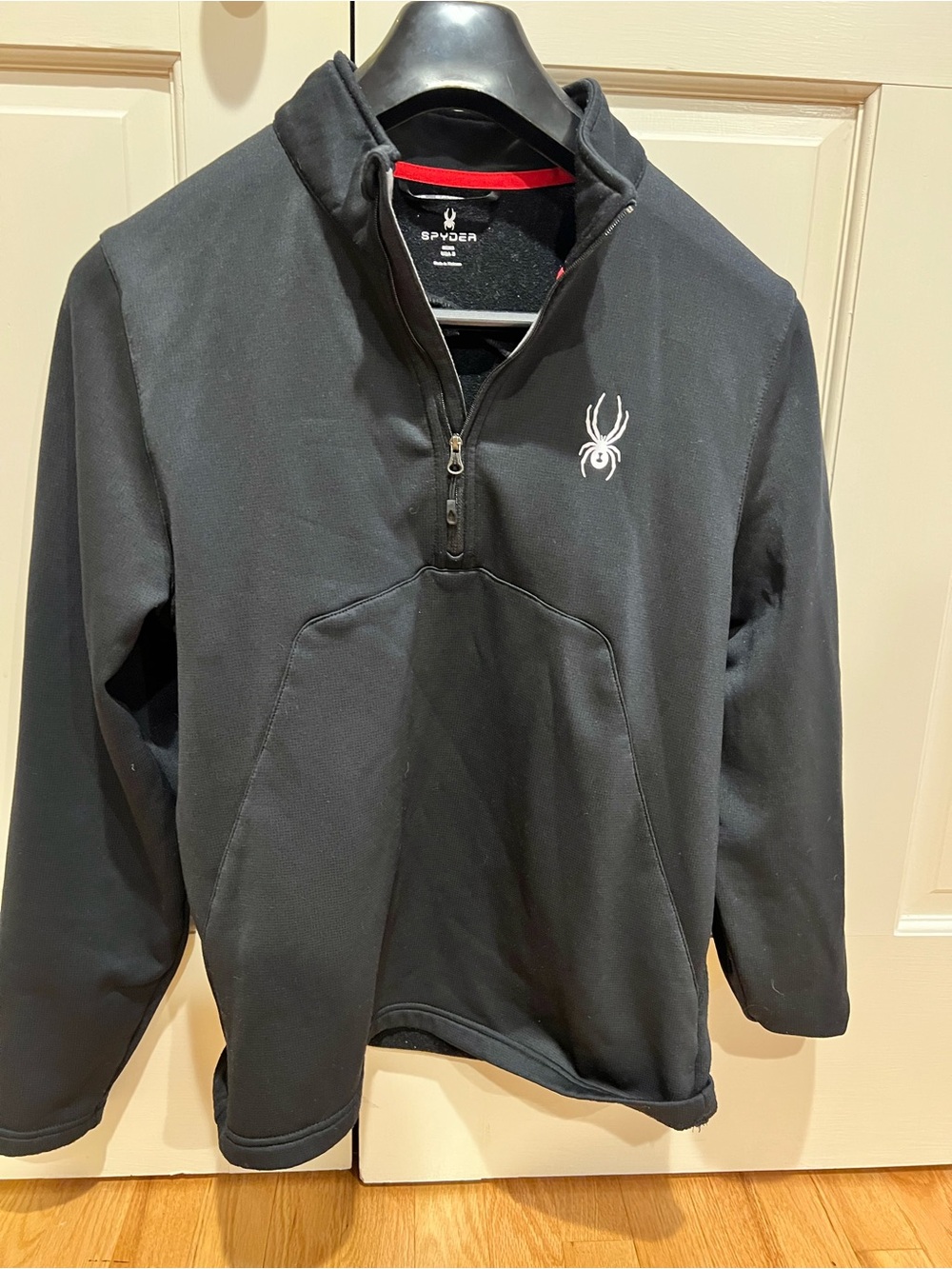 Spyder Men's Black Quarter-Zip Pullover with White Logo